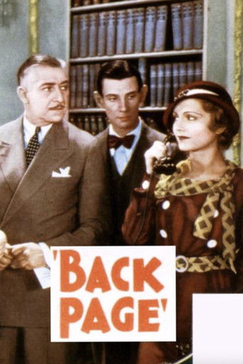 Watch Back Page 1933 poster