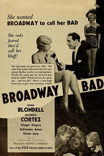 Watch Broadway Bad 1933 poster